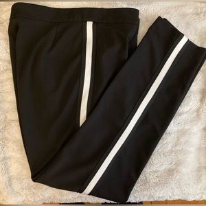Very Gently Worn CALVIN KLEIN Black Pants with White Stripe, size 8